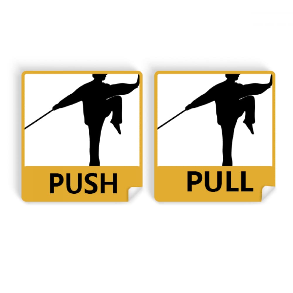 no/no Kung Fu Chinese Shaolin Stick Martial Art Push Pull Door Sign Vinyl Stickers Shop