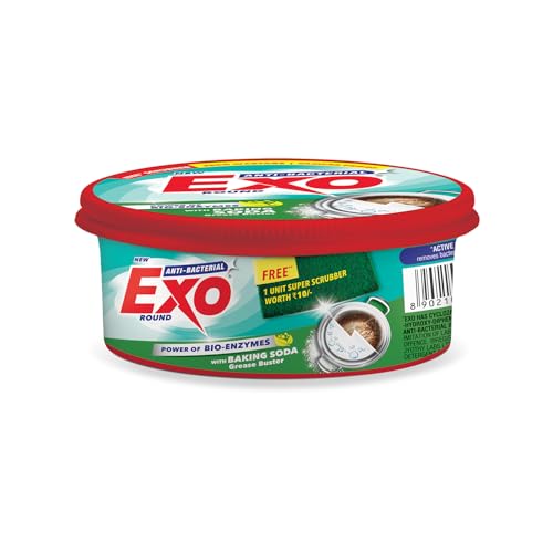 Image of Exo Anti-Bacterial Dishwash Bar 500gm | Power of Bio-Enzymes Removes Tough Grease | Complete Dishwashing Solution With Baking Soda for Grease Buster | Experience Hygienic & Superior Cleaning