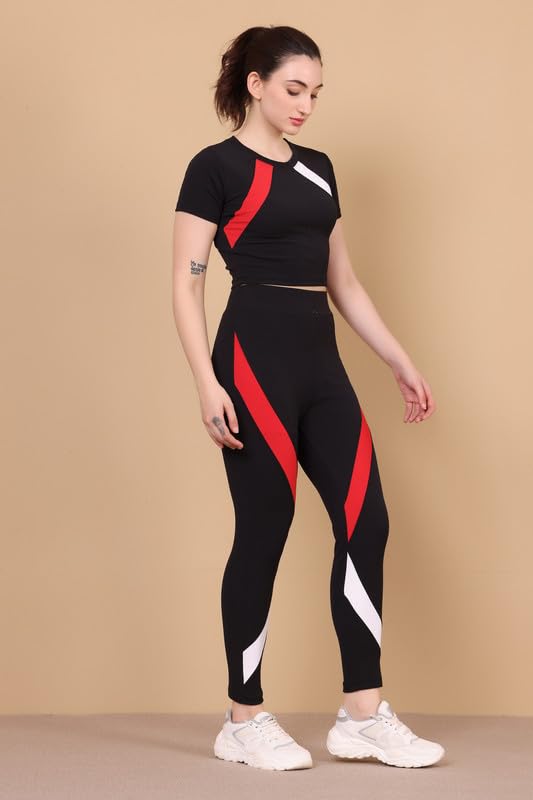 Image of Tracksuit for Woman Round Neck Top & Bottom Set | Active Wear | Gymwear | Sports Suit for Girls /Womens