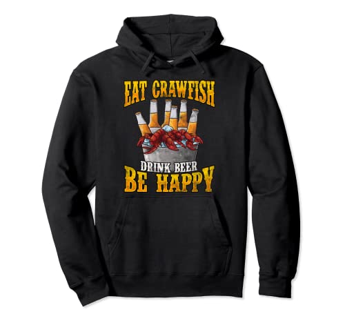 Come cangrejos, bebe cerveza, sé feliz, divertido, humorístico Sudadera con Capucha