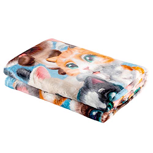 Cat Throw Blanket, Adorable Extra-Large Kitty Cat Blanket For Adults, Kids, Boys, Girls, And Kittens, Fleece Cat Blanket (50In X 60In) Warm, Cozy, And Plush Throw For Bed, Couch, And Sofa #TOP7