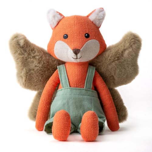 CUDDLE CORNER 11” Plush Figures with Wings Fox Fairy Linen Cotton Stuffed Animal Toy Plush Toys for Baby