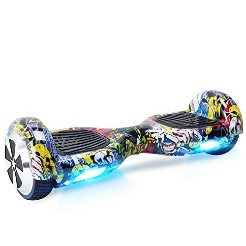 Windgoo Hoverboard 6.5' Scooter eléctrico con Auto Equilibrio, Hoverboard con Bluetooth y LED, por la borda con certificación UL 2272