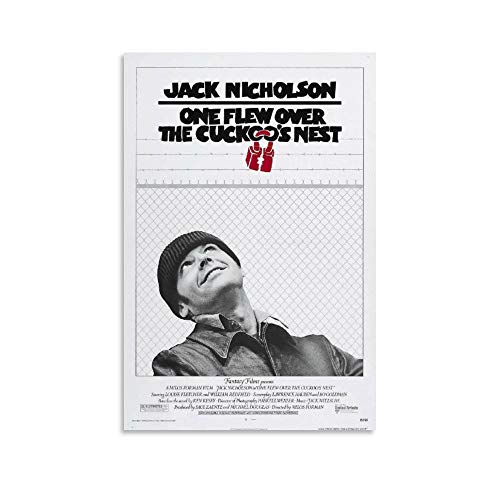 LKJHLK One Flew Over The Cuckoo's Nest - Póster clásico de película vintage, 2 lienzos para decoración de dormitorio, oficina, dormitorio, decoración, regalos, 50 x 75 cm, sin marco, estilo 1
