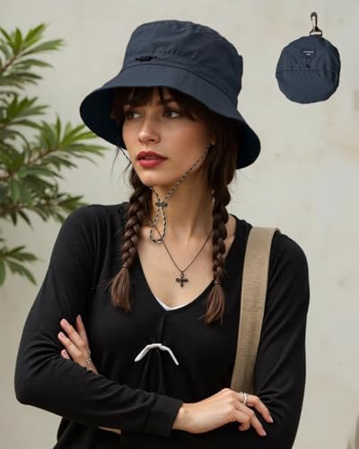 Cappello da pescatore ripiegabile per uomini e donne, ad asciugatura rapida, impermeabile/pieghevole a tesa larga, cappello da viaggio per esterni/spiaggia/escursionismo