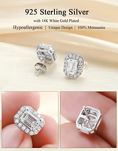 Round-Emerald Cut Moissanite Earring For Women Exquisite Earring Jewelry Gift3