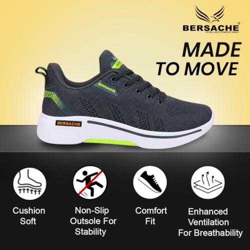 Image of BERSACHE Premium Sports,Gym, Trending, Stylish Running Shoes for Men (Blue)