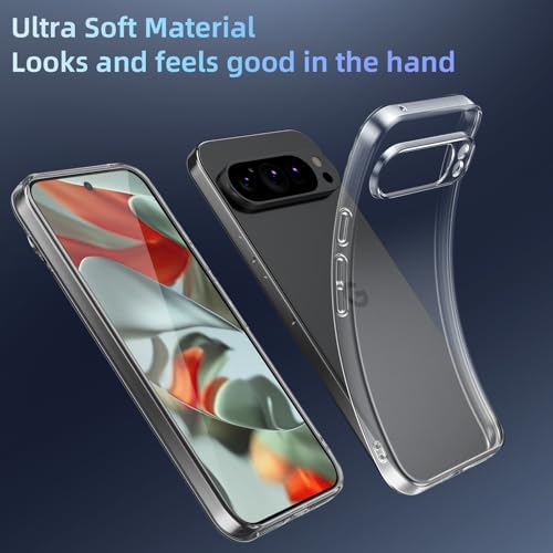 Image of X-level Clear Case for Google Pixel 9 Pro XL, Non-Yellowing Soft TPU Ultra-Thin Phone Cover Anti-Slip Scratch Resistant Slim Fit Silky Touch Shockproof Phone Cases for Pixel 9 XL, Clear