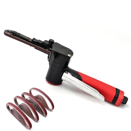 3mm Air Belt Sander, Mini Belt Sander for Woodworking/Metal Working Handheld All Angle Grinder Belt Sander.