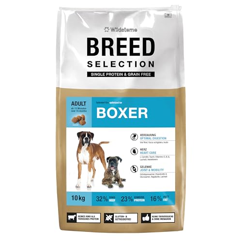 Wildsterne Breed Selection Boxer, 10 kg | Getreidefreies Trockenfutter | Monoprotein | von Tierärzten entwickelt