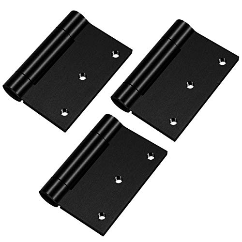 Adjustable Spring Hinge 3? self-Closing Door Stainless Steel Hinge with electroplated Black 3 Pack(Matte Black)