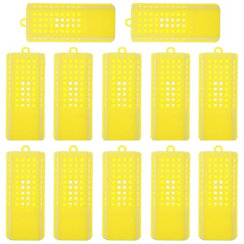 GXGM 12 Piezas Jaulas para Abeja Reina, Jaulas para Cría de Abeja Reina, Jaulas de Plástico para Abeja Reina, Jaulas de Plástico para Abeja Reina, Tazas de Apicultura