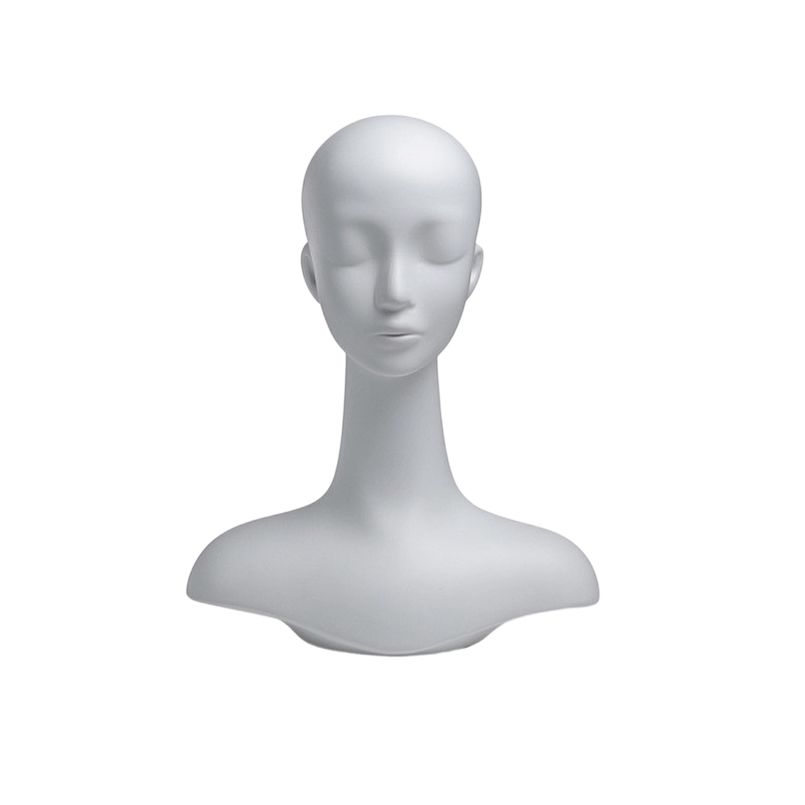Generic Testa Manichino per Esposizione Busto Supporto Piedistallo Regolabile Base Stabilità Tessuto Rivestito Collo Lungo Adatta a Corner Boutique Up Vetrinistica
