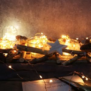 Miniatura 8 de Paquete de 12 Guirnalda de luces de hadas de 8 modos con temporizador, 20 luces LED en cable plateado de 6.5 pies, luces de hadas alimentadas con