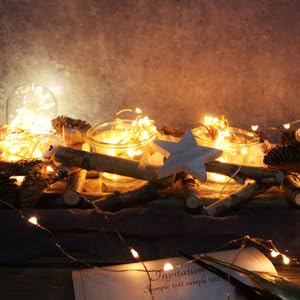 6 Pack 7Feet Starry String Lights Waterproof Fairy String Lights 20 Micro Starry LEDs On Silvery Copper Wire CR2032 Batteries Included for Wedding Centerpiece Party Christmas Table Decor Warm White