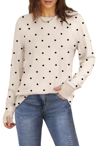 Image of XIEERDUO Womens Tunic Tops to Wear with Leggings Long Sleeve Thumb Hole Shirts Crew Neck Curved Hem