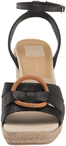 Dolce Vita Women's Maze Wedge Sandal, Black Raffia, 7 | Image 1
