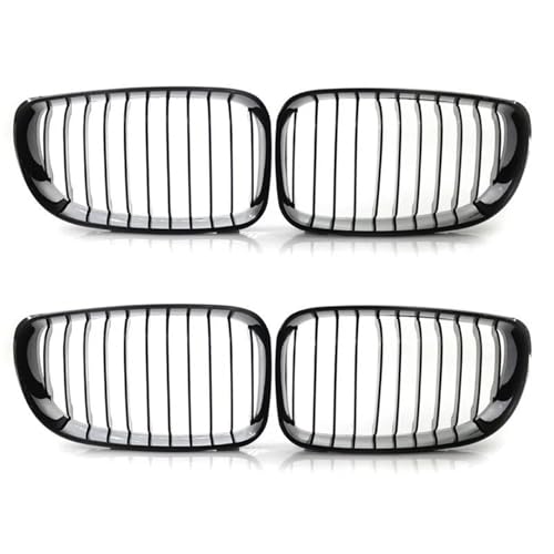 Calandre avant pour BMW E81 E87 E82 E88 double pont haricot noir mat - 5