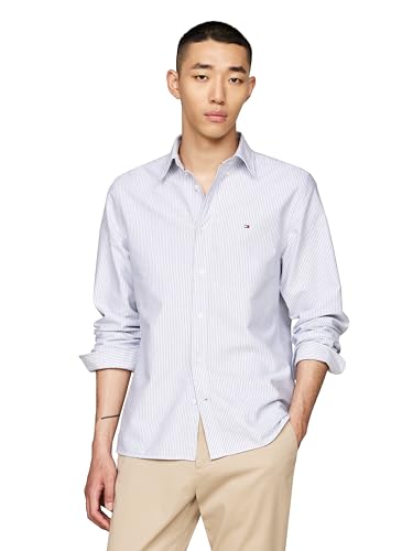 Image of Tommy Hilfiger Men's Long Sleeve Oxford Shirts in Regular Fit, Men's Button Down Shirts, Also Available in Big and Tall