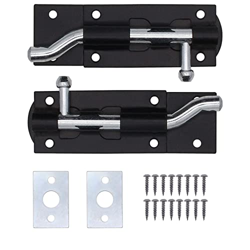 EAI Heavy Duty Necked Tower Bolt, Black, 4 Inch