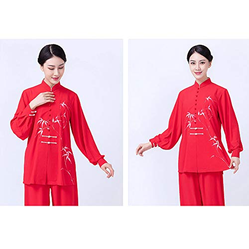 KXLK Tai Chi Women's Spring And Autumn Pearl Cotton Tai Chi Boxing Team Performs Comfortable Breathable Exercise Clothes,L
