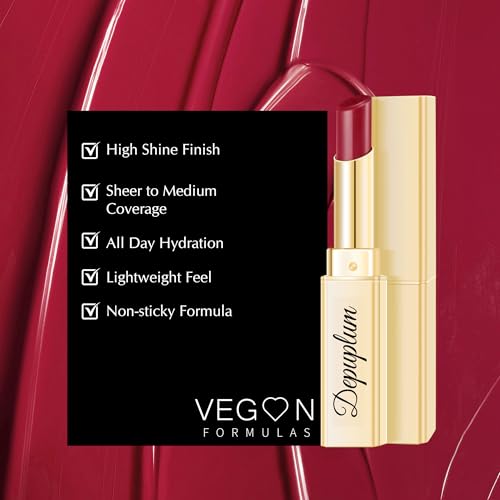 Image of Depuplum Dark Red Lipstick for Women Moisture Lip Gloss Tinted Lip Balm
