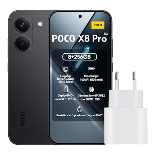 Smartphone Xiaomi POCO X8 Pro 5G 8+256GB RAM Tela AMOLED 120Hz Bateria 6500mAh NFC[2511FPC34G]