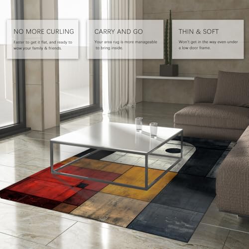 Tapis Halloween géométrique 160x220cm lavable à poils ras