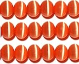 10mm, 8mm & 6mm Cat's Eye Bead Strands Grade 'A' Fiber Optic, 32 Colors to Choose from (6mm, Dark Orange)