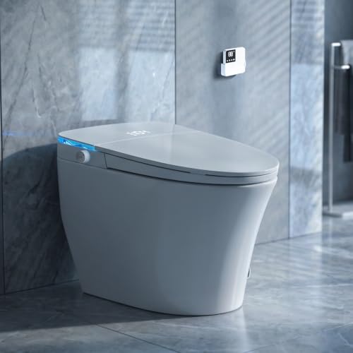 Onirap Smart Toilet with Bidet Built in Tank Built in with Powerful Flush Heated Seat Auto Flush and Close Warm Water Air Dryer Night Light and ADA Comfort Height for Bathroom