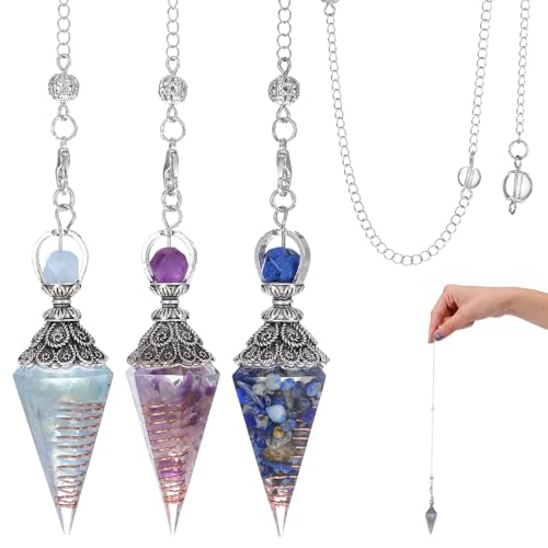 Sibba 3Pcs Pendulum Crystal, Healing...