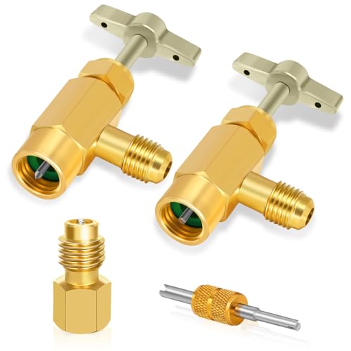 Boltigen R134a Can Tap Self Sealing & Puncture Style 134a Can Taps AC Freon Can Tap Kit with R134A Tank Adapter Valve Core Removal Tool for R134a Refrigerant Refill
