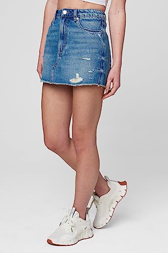 [BLANKNYC] Womens Luxury Clothing Sustainable Denim Distressed Five Pockets Mini Skirt, Comfortable & Stylish2