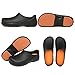 JSWEI Non Slip Kitchen Shoes Professional Oil Resistant Waterproof Clogs Chef Kitchen Non-Slip Safety Working Shoes US Men 11 Women 13 Black
