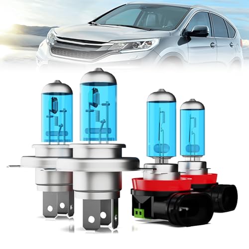 Image of Halogen Headlights Fit for CRV CR-V 2007-2014 Headlight Bulbs,9003 /H4 /HB2 High /Low Beam + h11 Fog Light Bright Light Combo,Plug And Play,Pack of 4 (CRV 2007-2014)