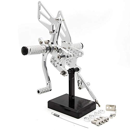 Procnc Motorcycle Aluminum Rearsets Foot Pegs Rear Sets Footrest Fit For Suzuki Gsxr1000 2000 2001 2002 2003 2004 Gsxr750 1996-2005 Sv650/Sv650S Sv1000/S 1998-2014 Gsx600 2000-2005 (Sliver) #TOP1