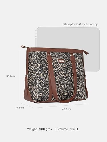 Image of ZOUK Office Bag | Stylish Bags for Office Use | Laptop Bag 15.6 inch | Stylish Tote for Office Use | Purse for Women | Vegan Leather Handbag | Daily & Travel Use |