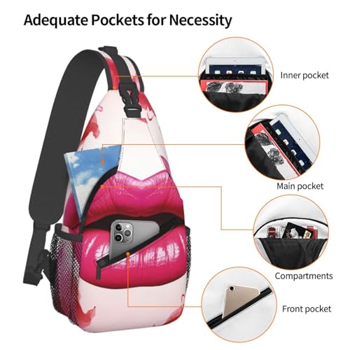 Bolso Cruzado Mujer Lips Negro Deportivo miniatura 4