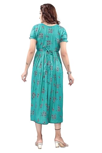 Image of B2F Women's Flared Anarkali Maternity Dress, Feeding Kurti with Concealed Zip for Pre & Post Pregnancy