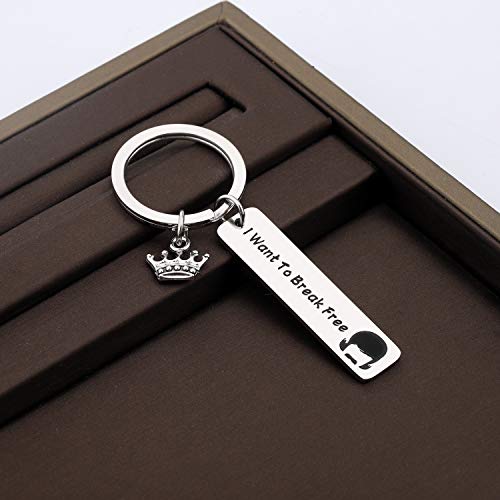 CENWA I Want to Break Free Keychain Queen Inspirational Gift for Fans3