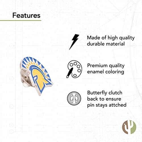 Image of Desert Cactus San Jose State University Lapel Pin SJSU Spartans Made of Metal for Formal Wear, Bag and Hat Jewelry, and Tie Tack (Pin A)