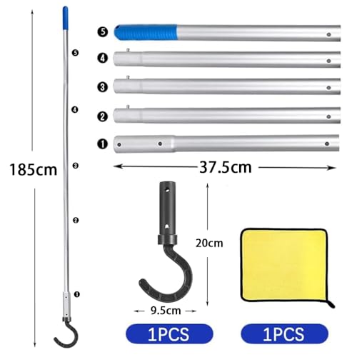 TUIBEIDAMAI Haken für Poolroboter mit Teleskopstange 185 cm, Zubehörhaken Für Pool Saugroboter, Pool Reinigungszubehör Haken, Generisch Haken für Poolreiniger Roboter Zubehör für Alle Poolroboter – Bild 3