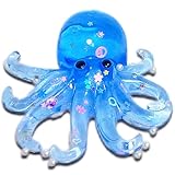 Blue Glitter Octopus Taba Squishy Sugar Stress Balls for Kids and Adults, Cute Animals Squeeze Fidget Toys, Squishy Octopus Sugar Ball Sensory Toys for Girls and Boys, Easter Basket Stuffer