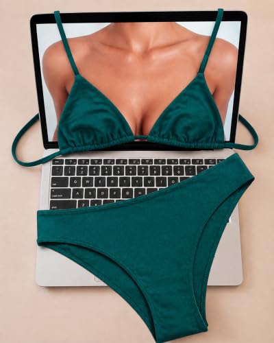 Image of FINETOO Cotton Underwear for Women Sexy Cheeky Bikini Panties Lingerie
