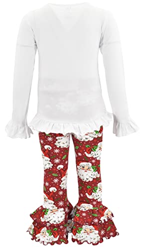 Image of Unique Baby 2 Piece Girls Double Ruffle Leggings and Long Sleeve Shirt Clothes Set Kid and Toddler Girl Outfit