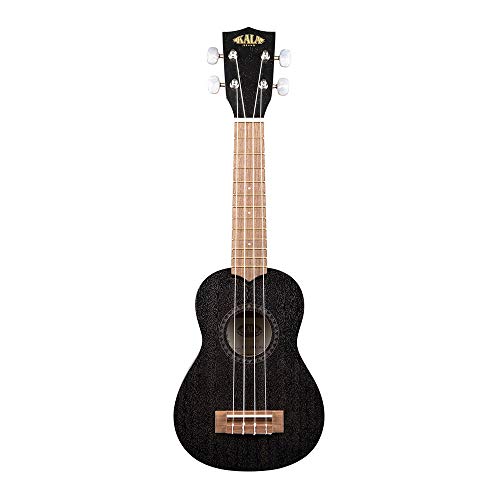 Kala KA-15S BLK - Ukelele soprano (madera de caoba, con funda), color negro