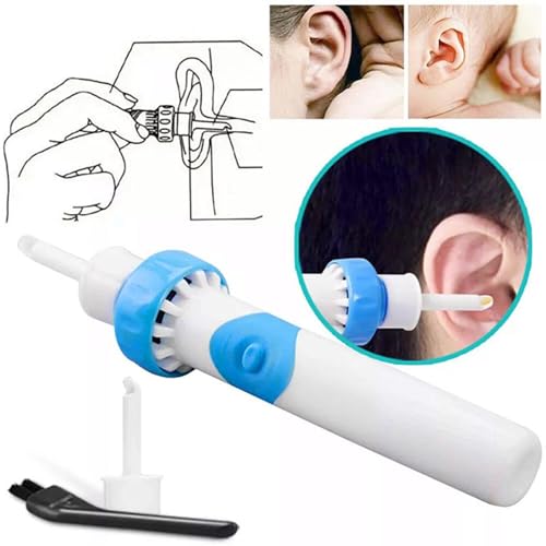 Ohrenschmalz Entferner, Elektrisch Ohrenreiniger, Sicheres Und Weiches Ear Cleaner, Sicheres Weiches Ohrenreiniger mit Sauger und Waschbaren Ersatzköpfen Für Kinder Und Erwachsene Ohre Reinigung