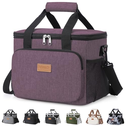 Lifewit Medium Lunch Bag, Insulated Lunch Box, Soft Cooler Cooling Tote for Adult Men Women, Purple 12-Can (9L)