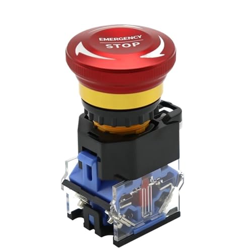 Interrupteur d'arrêt d'urgence LA38 22mm 10A 2NC bouton poussoir champignon