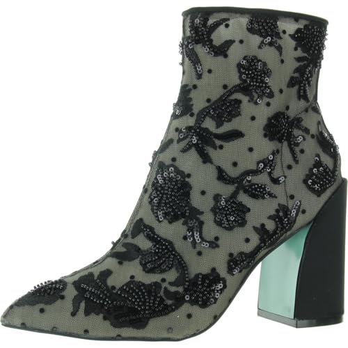 Betsey Johnson Womens Merri Beaded Booties